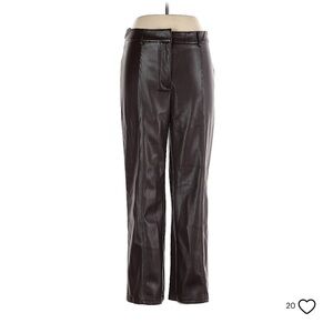 Black Faux Leather Trouser Pants